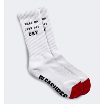 PLEASURES WAKE UP SOCKS BLANCO