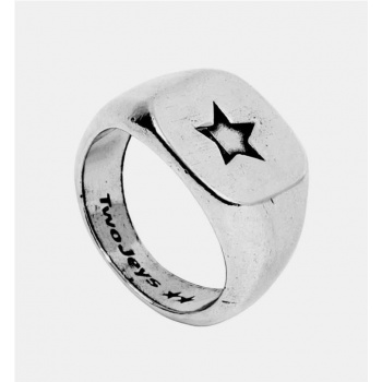 TWOJEYS STAR SIGNET RING PLATA