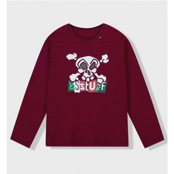 SSSTUFFF SKULL STRIPES LS ROJO