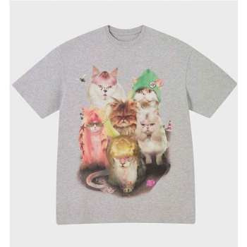 SSSTUFFF PUNKS CATS TEE GRIS