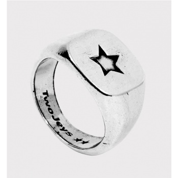 TWOJEYS STAR SIGNET RING PLATA