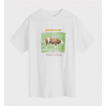 PLEASURES GRASS FED TEE BLANCO