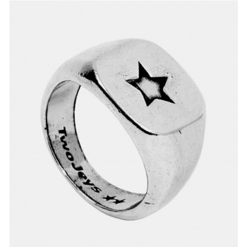 TWOJEYS STAR SIGNET RING PLATA