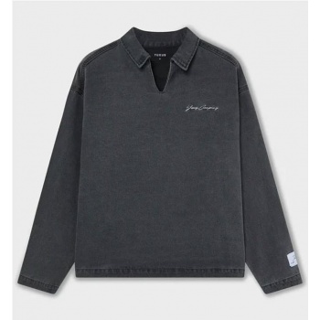 YUXUS THREADS DENIM POLO NEGRO