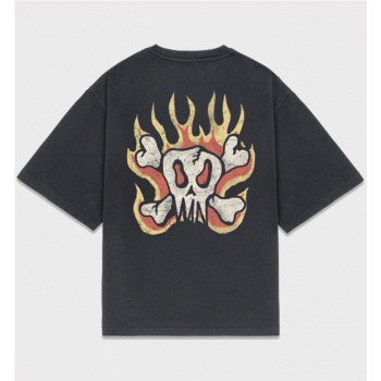 6IXT4OUR FLAME FADED TEE NEGRO