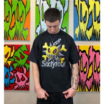 6IXT4OUR WRECKING TEE NEGRO 2