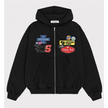 6IXT4OUR BADGES ZIPPER NEGRO