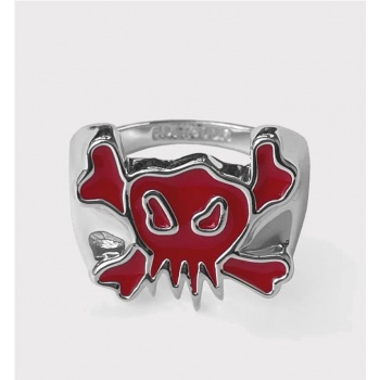 6IXT4OUR SKULL RING ROJO