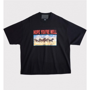 JUNGLES HORSES TEE NEGRO